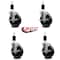 Service Caster 5'' Phenolic Swivel 1-1/2'' Expanding Stem Caster Set with Brake, 4PK SCC-EX20S514-PHR-TLB-112-4 - alternate 2